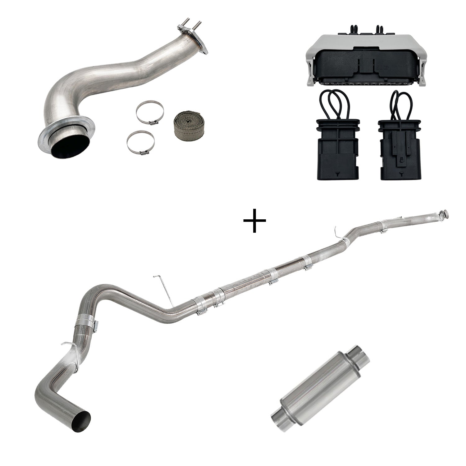 TruckTok 2017-2023 6.6L Duramax L5P DPF/CCV/EGR Delete & Downpipe w/Can Bus kit