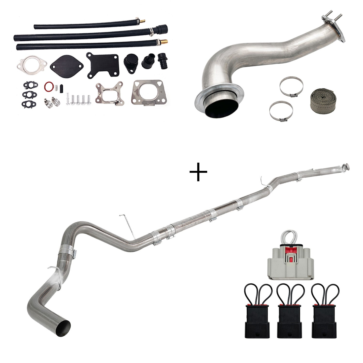 TruckTok 2017-2023 6.6L Duramax L5P DPF/CCV/EGR Delete & Downpipe w/Can Bus kit