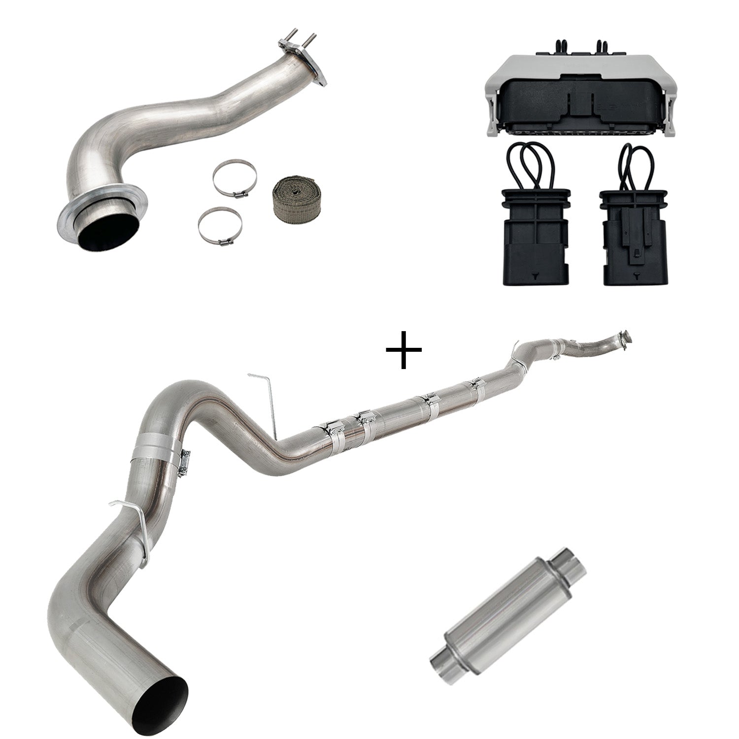 TruckTok 2017-2023 6.6L Duramax L5P DPF/CCV/EGR Delete & Downpipe w/Can Bus kit