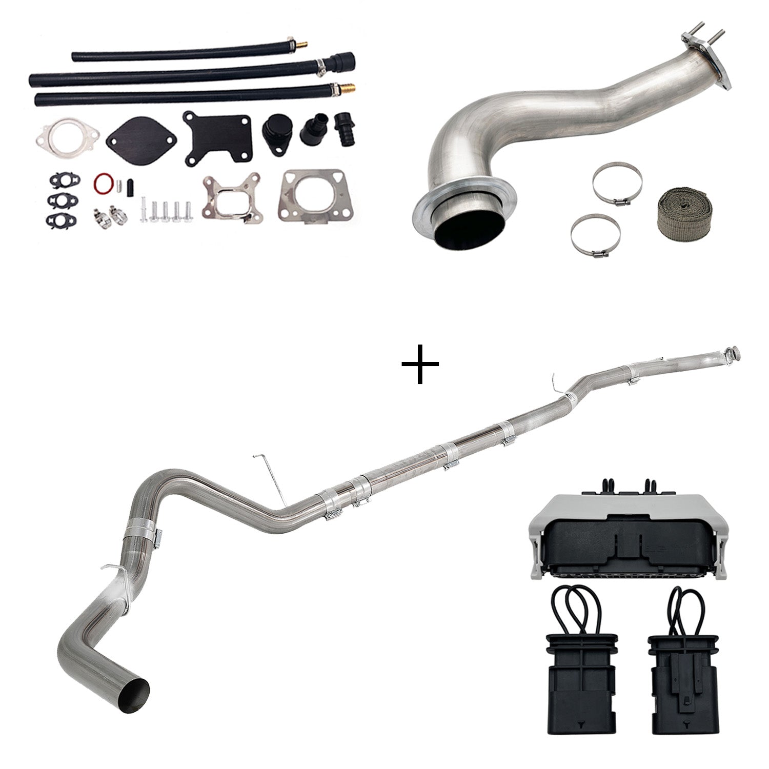 TruckTok 2017-2023 6.6L Duramax L5P DPF/CCV/EGR Delete & Downpipe w/Can Bus kit