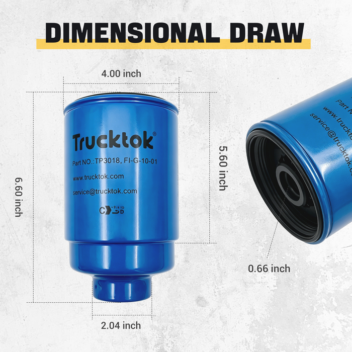 Trucktok 2001-2016 6.6L Silverado Sierra Duramax Fuel Filter Replaces TP3018