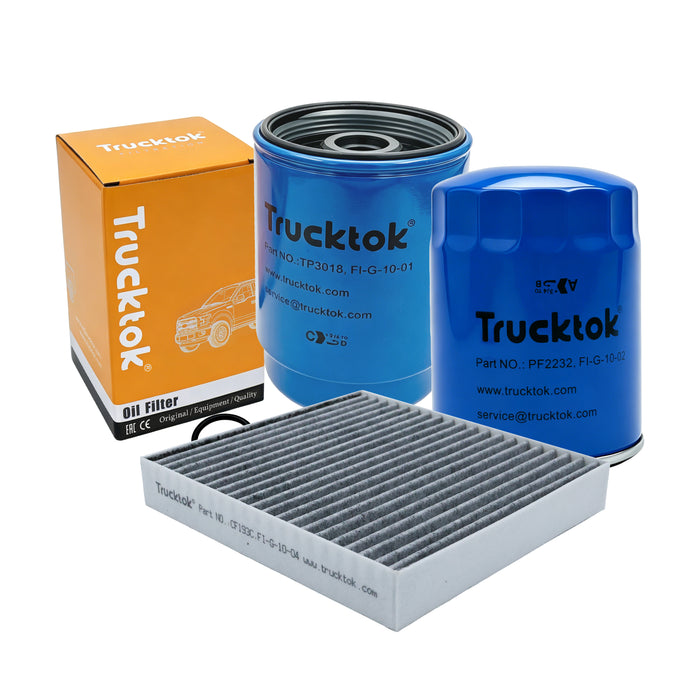 Trucktok 2007-2014 6.6L Silverado Sierra Duramax Filter Set Replaces TP3018/PF2232/23101674