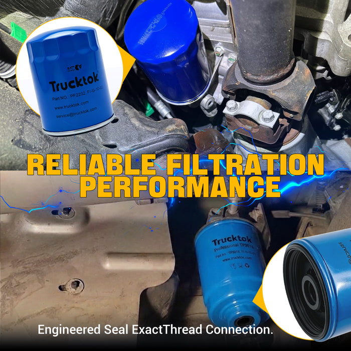 Trucktok 2014-2016 6.6L Silverado Sierra Duramax Filter Set Replaces TP3018/PF2232/A3141C/CP809