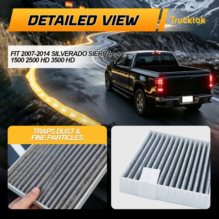 Trucktok 2007-2014 Silverado Sierra Cabin Air Filter Replaces 23101674 CF193C