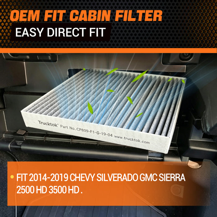 Trucktok 2014-2019 Silverado Sierra Cabin Air Filter Replaces CP809 23281440