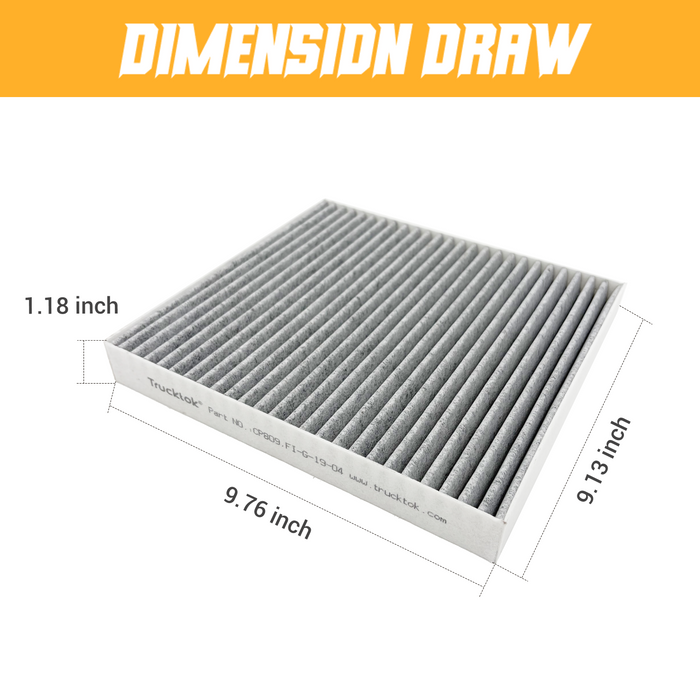 Trucktok 2014-2019 Silverado Sierra Cabin Air Filter Replaces CP809 23281440