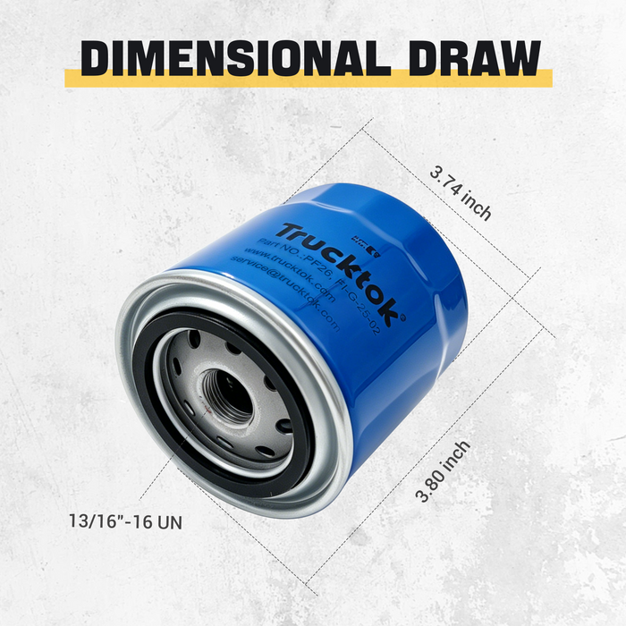 Trucktok 2020-2026 Silverado Sierra 6.6L Duramax Oil Filter Replaces PF26 12684038