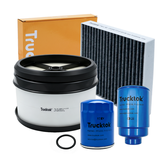 TruckTok 2007-2026 6.6L Silverado Sierra Duramax Fuel, Oil, Air & Cabin Filters Maintenance Kit