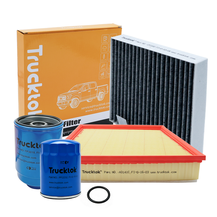 TruckTok 2007-2026 6.6L Silverado Sierra Duramax Fuel, Oil, Air & Cabin Filters Maintenance Kit