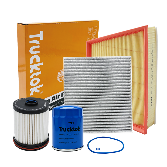 TruckTok 2007-2026 6.6L Silverado Sierra Duramax Fuel, Oil, Air & Cabin Filters Maintenance Kit