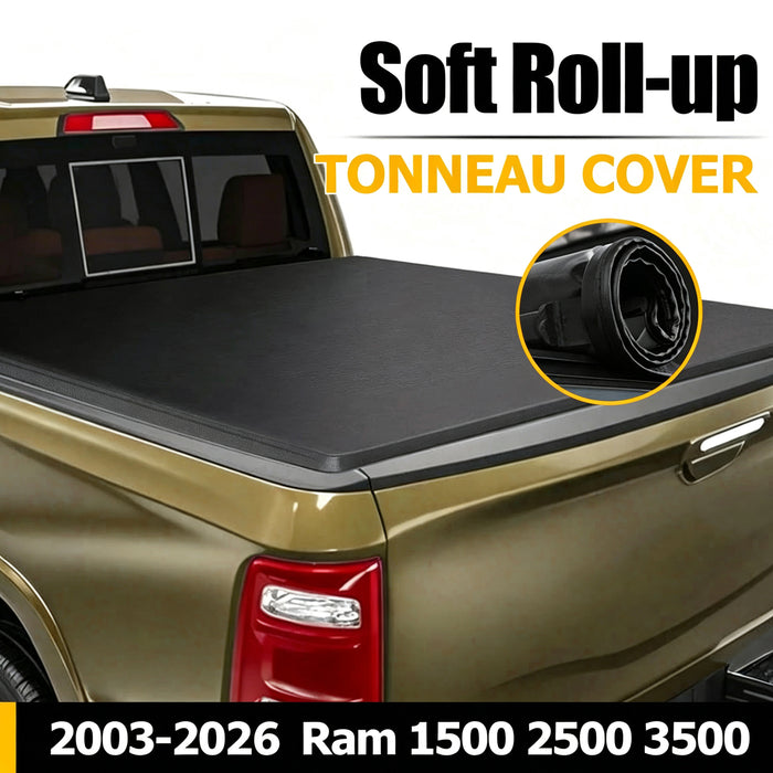 Trucktok 2003-2026 Dodge Ram 6.4FT Soft Top Roll-up Tonneau Cover Truck Bed