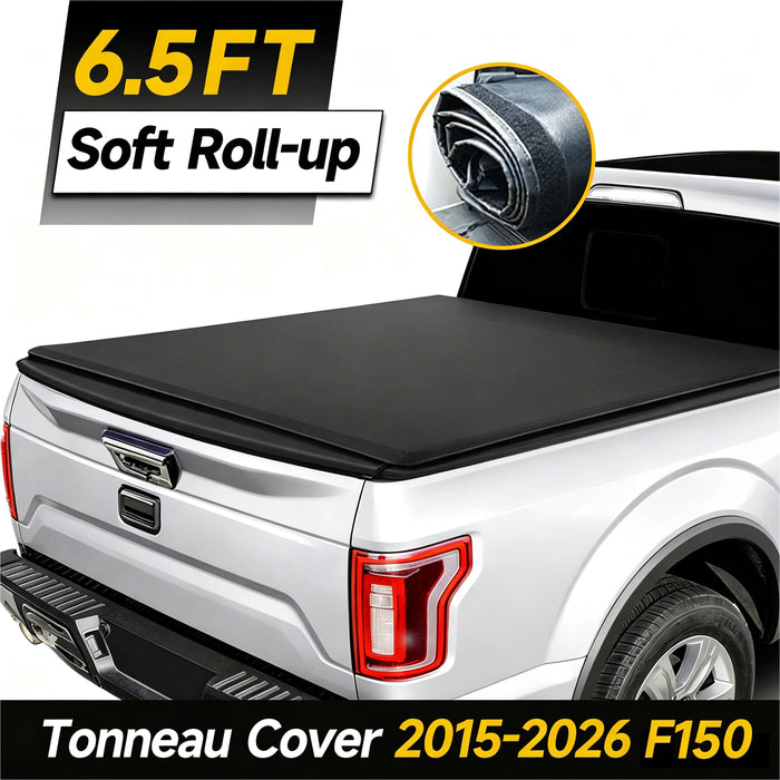 Trucktok 2015-2026 Ford F150 6.5FT Soft Roll Up Tonneau Cover Truck Bed
