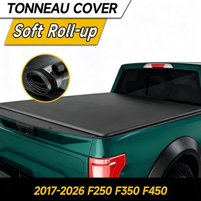 Trucktok 2017-2026 Ford F250 F350 Super Duty 8FT Soft Roll Up Tonneau Cover Bed