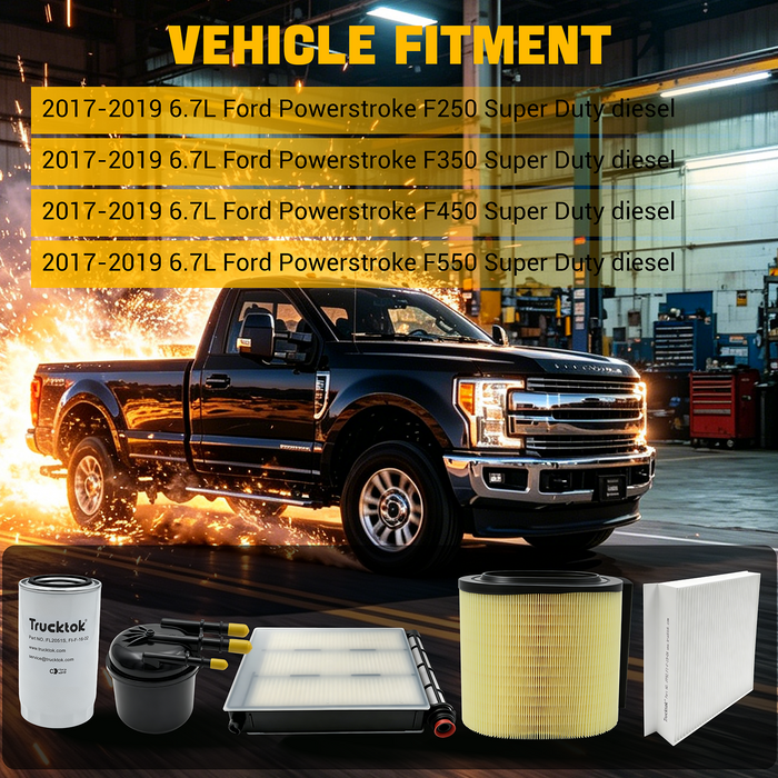 Trucktok 2003-2025 6.0L 6.4L 6.7L Ford Powerstroke Fuel, Oil & Air Filters Maintenance Kit