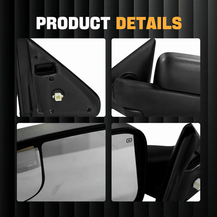 Trucktok Dodge Ram 2002-2008 1500 & 2003-2009 2500 3500 Power Heated Towing Mirrors Pair