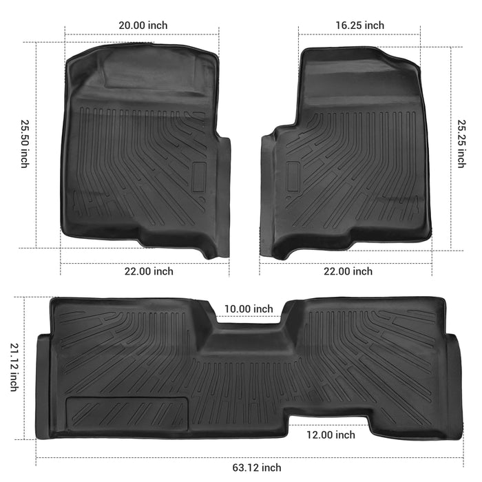 Trucktok 2009-2014 Ford F150 SuperCab All-Weather TPE Floor Mats
