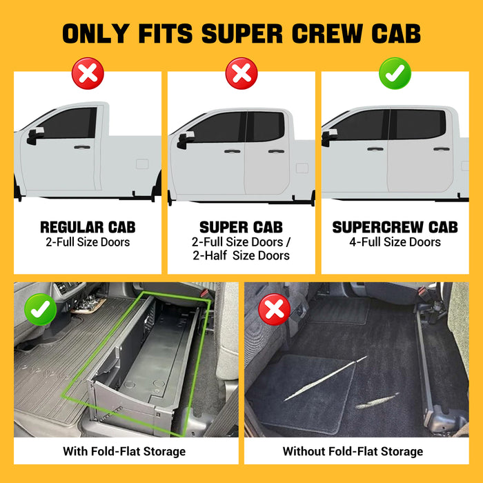 Trucktok 2012-2016 Ford F250 F350 F450 SuperCrew Cab All-Weather TPE Floor Mats