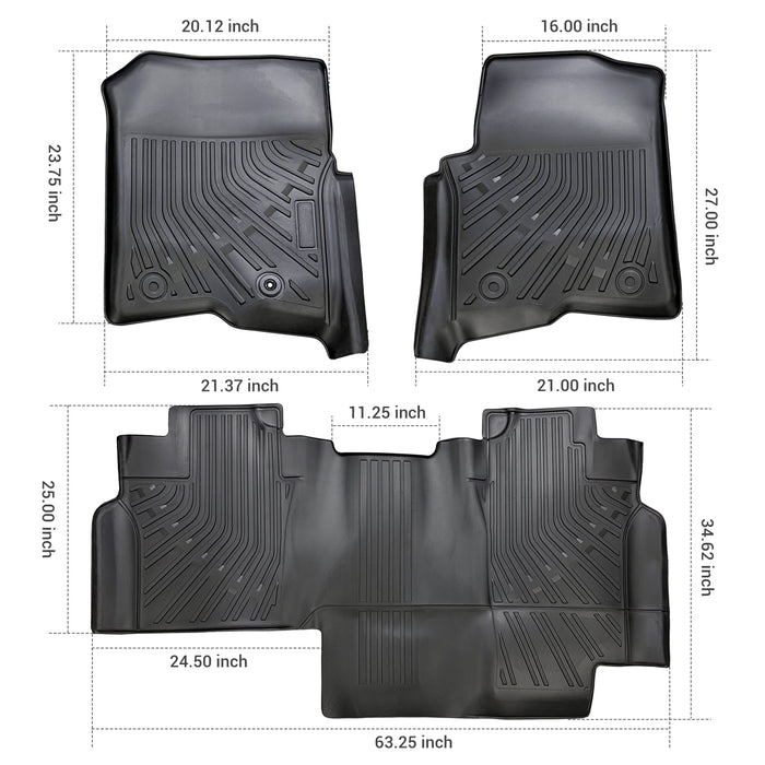 Trucktok 2004-2008 Ford F150 SuperCrew Cab All-Weather TPE Floor Mats