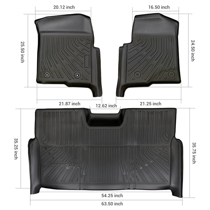 Trucktok 2010-2014 Ford F150 SuperCrew Cab All-Weather TPE Floor Mats