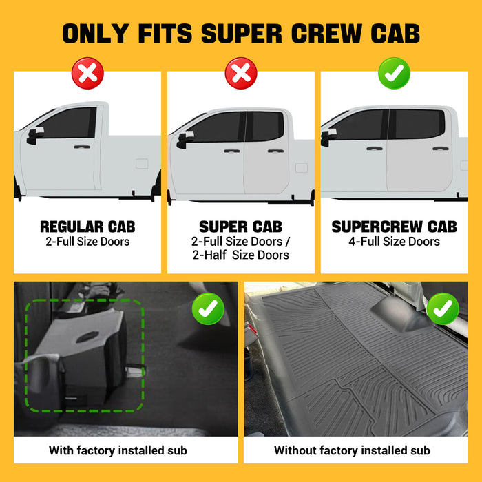 Trucktok 2010-2014 Ford F150 SuperCrew Cab All-Weather TPE Floor Mats
