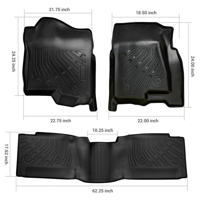 Trucktok 1999-2006 Silverado/Sierra 1500 2500 Extend Cab All-Weather TPE Floor Mats