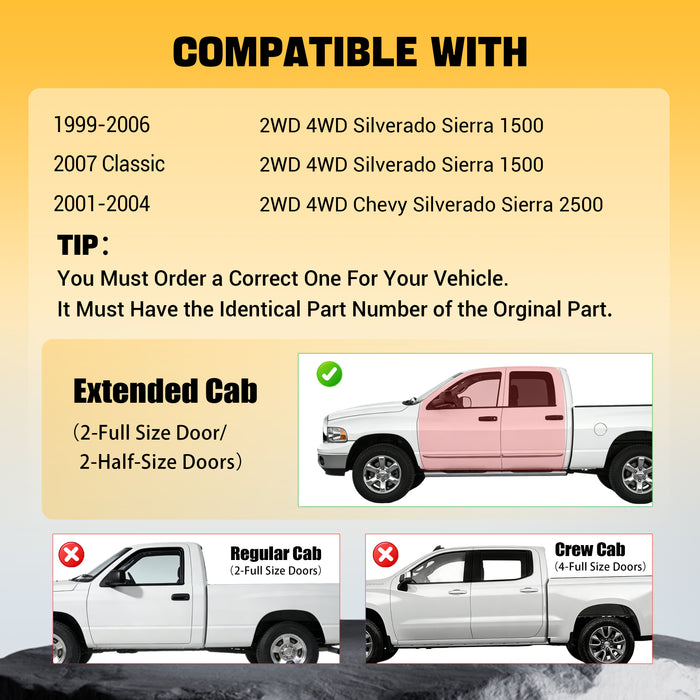 Trucktok 1999-2006 Silverado/Sierra 1500 2500 Extend Cab All-Weather TPE Floor Mats