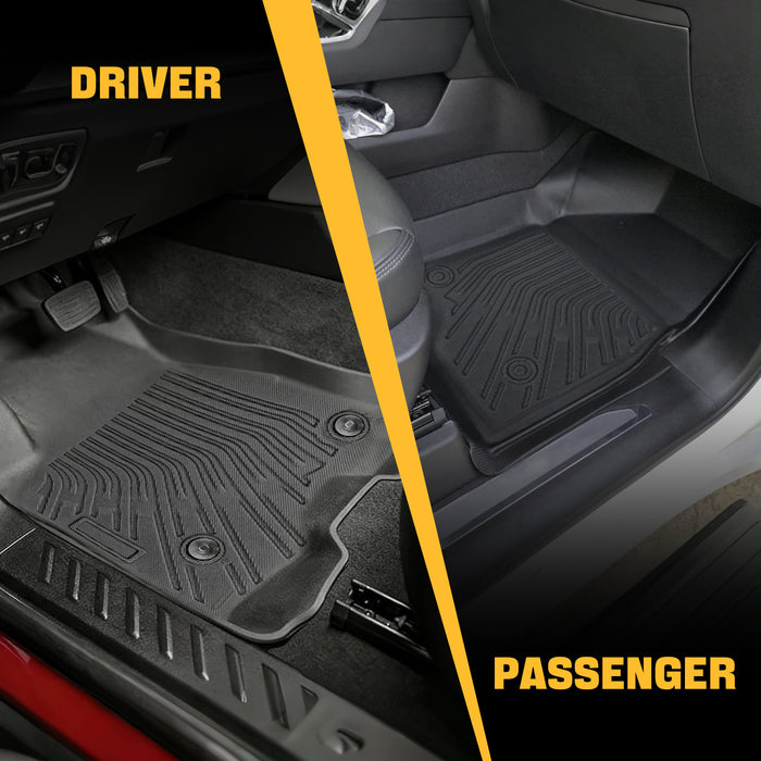 Trucktok Silverado Sierra 2019-2025 1500 & 2020-2025 2500HD 3500HD Crew Cab All-Weather TPE Floor Mats