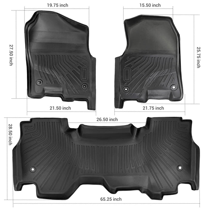 Trucktok 2019-2024 Dodge Ram 1500 Quad Cab All-Weather TPE Floor Mats