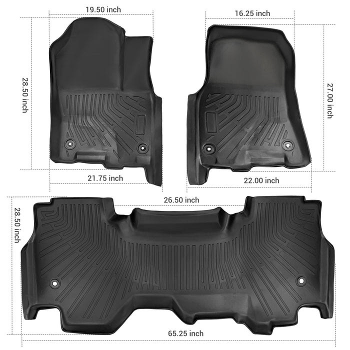 Trucktok 2025-2026 Dodge Ram 1500 Quad Cab All-Weather TPE Floor Mats