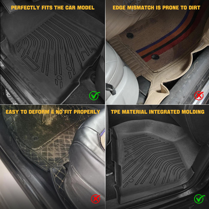 Trucktok Dodge Ram 2013-2018 1500 2500 3500 & 2019-2024 1500 Classic Crew Cab All-Weather TPE Floor Mats
