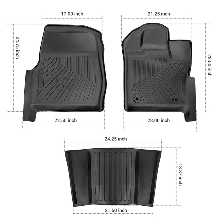 Trucktok 2015-2025 Ford F150 Regular Cab Bucket Seat All-Weather TPE Floor Mats