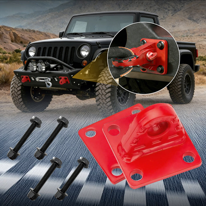 Trucktok 2Pcs Shackle Mounts 42,000 lbs Break Strength with Backer Plates