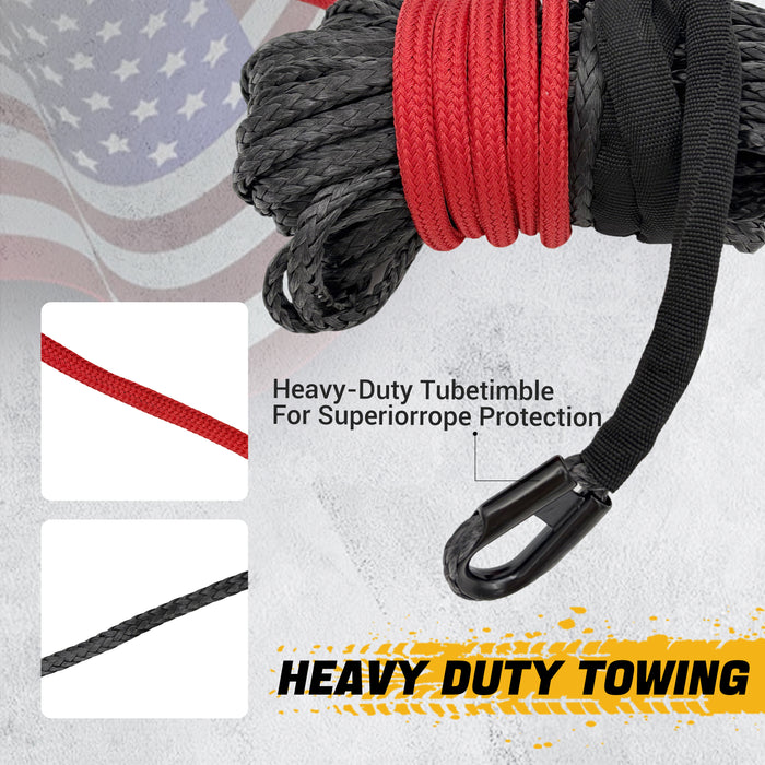 Trucktok 1/4" x 50ft Synthetic Winch Rope 7,400 lbs Breaking Strength