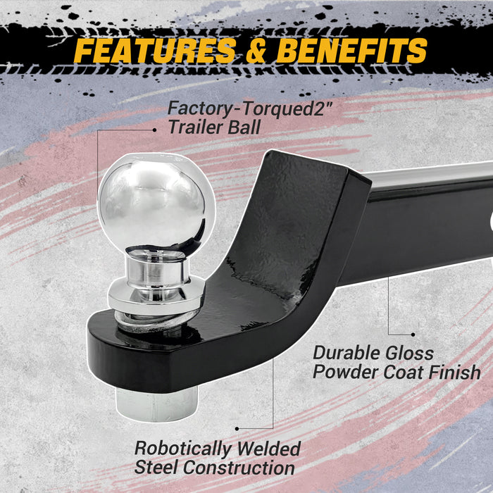 Trucktok 2" Receiver Hitch Ball Mount with 6,000 lbs GTW & Hitch Pin
