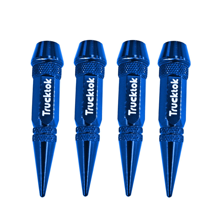 Trucktok 4pcs Aluminum Spike Bullet Valve Stem Caps Cover Wheel Tire Air Cap