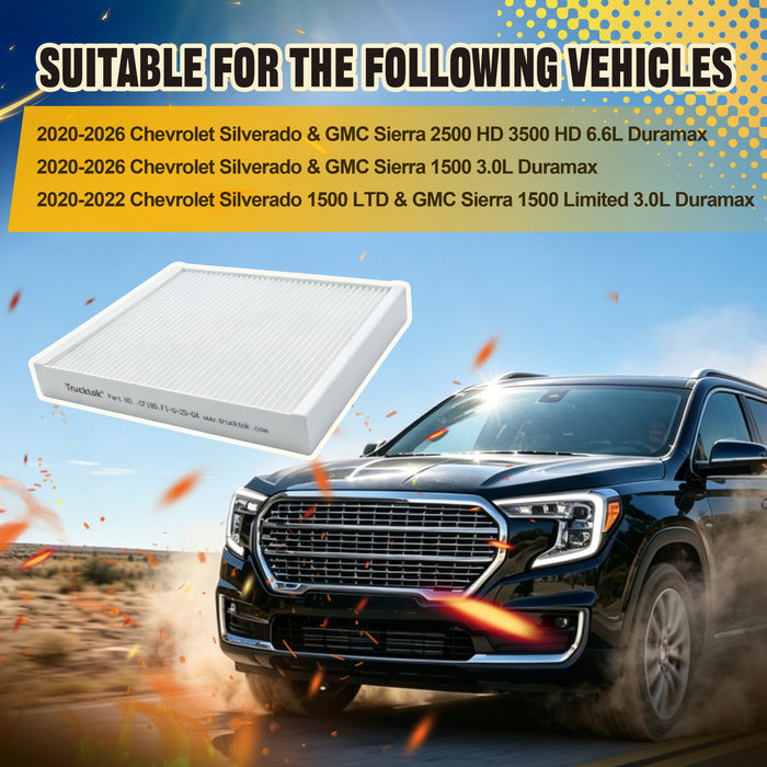 Trucktok 2020-2026 Silverado Sierra Cabin Air Filter Replaces CF185