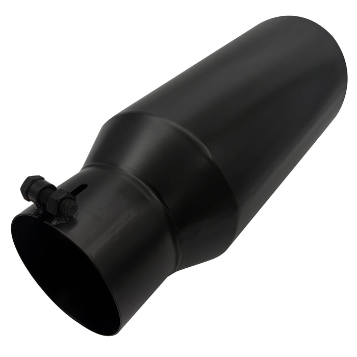 Trucktok 4" Inlet 6" Outlet 15" Overall Length Bolt On Exhaust Tailpipe Tip Black