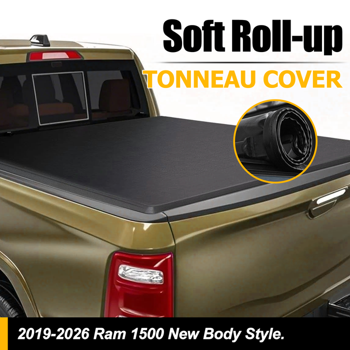 Trucktok 2019-2026 Dodge Ram 1500 New Body 6.4FT Soft Roll-Up Tonneau Cover Bed