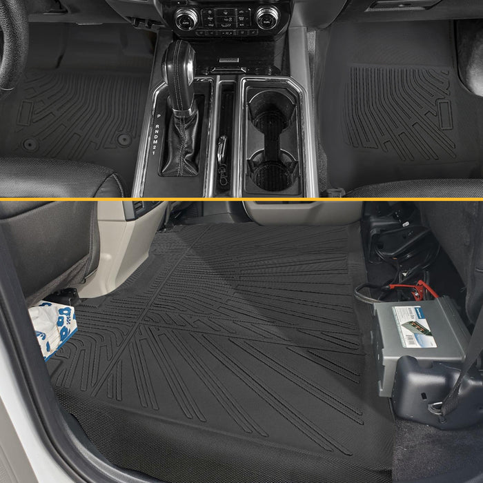 Trucktok 2015-2025 Ford F150 / F-150 Lightning SuperCrew Cab Without Seat Storage All-Weather TPE Floor Mats