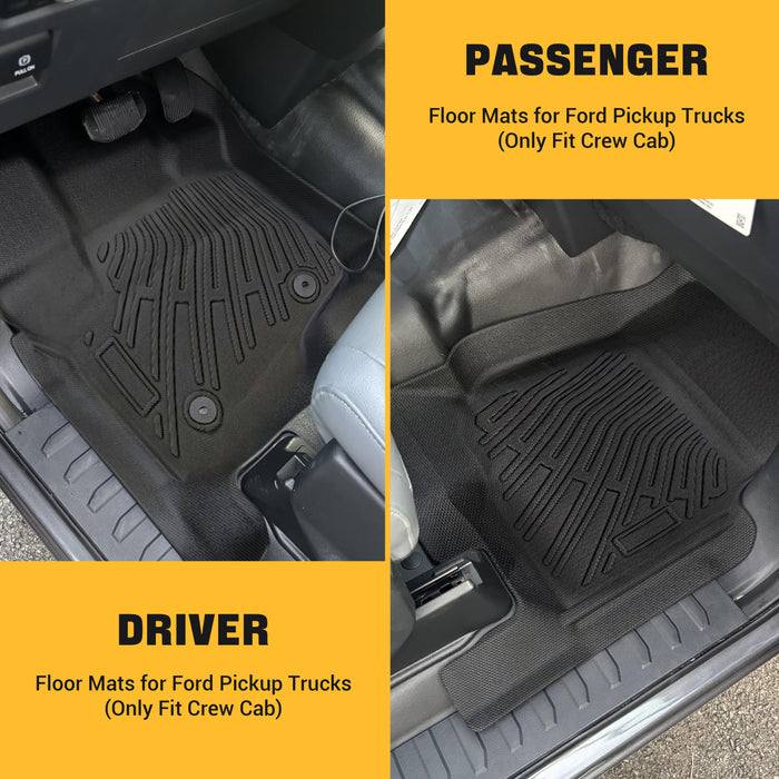 Trucktok 2012-2016 Ford F250 F350 F450 SuperCrew Cab All-Weather TPE Floor Mats