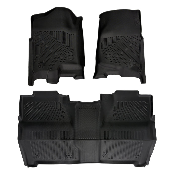 Trucktok Silverado Sierra 2007-2013 1500 & 2007-2014 2500HD 3500HD Crew Cab All-Weather TPE Floor Mats
