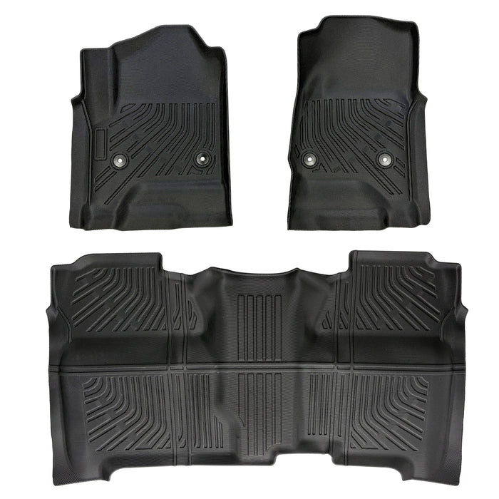 Trucktok Silverado Sierra 2014-2018 1500 & 2015-2019 2500HD 3500HD Crew Cab All-Weather TPE Floor Mats