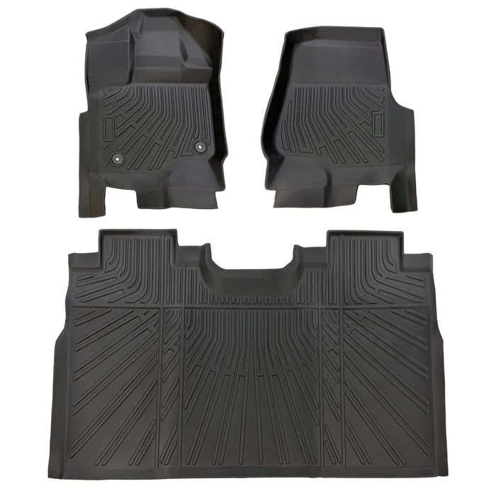Trucktok 2015-2025 Ford F150 / F-150 Lightning SuperCrew Cab Without Seat Storage All-Weather TPE Floor Mats