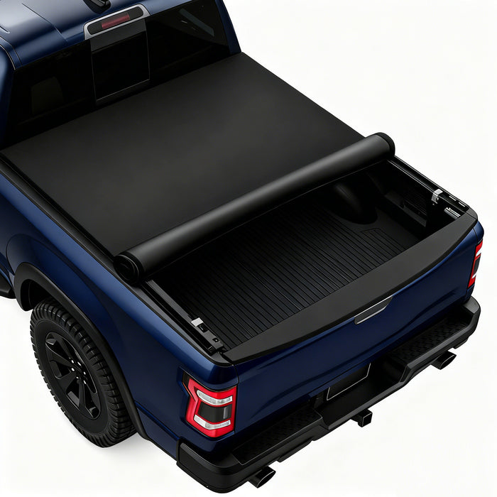 Trucktok 2007-2026 Chevy Silverado Sierra 5.8FT, 6.5FT, 6.9FT, 8FT Soft Roll Up Tonneau Cover Bed