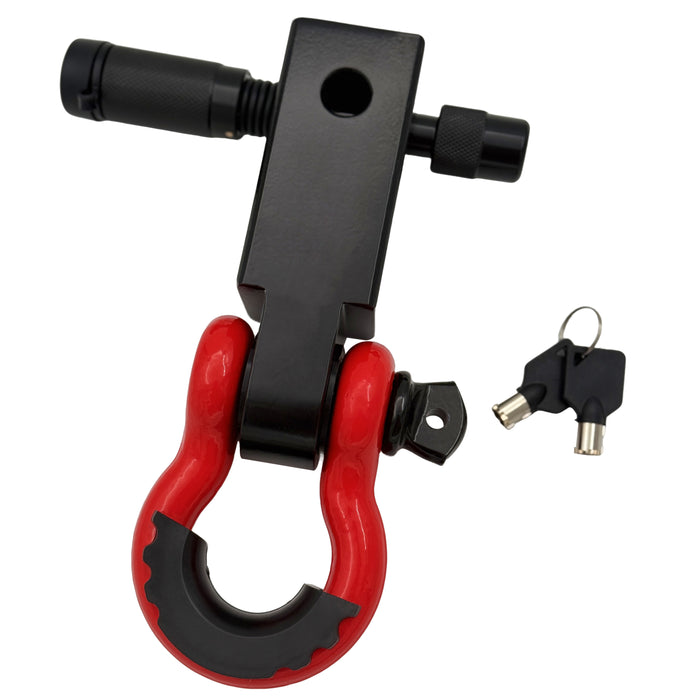 Trucktok 2" Receiver Heavy Duty Shackle Hitch Receiver 3/4 D-Ring and 5/8" Lock Pin 38,500 lbs Break Strength Off-Road Recovery Kit
