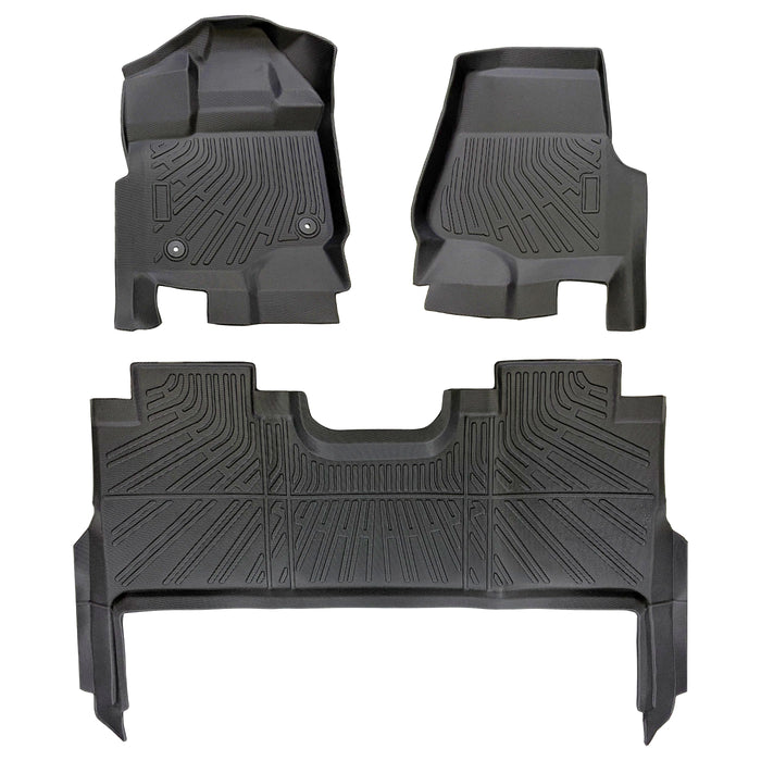 Trucktok 2015-2025 Ford F150 / F-150 Lightning SuperCrew Cab With Seat Storage All-Weather TPE Floor Mats