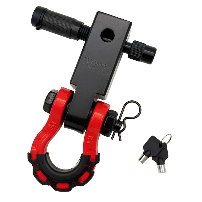 Trucktok 2" Receiver Heavy Duty Shackle Hitch Receiver 3/4 D-Ring and 5/8" Lock Pin 70,000 lbs Break Strength Off-Road Recovery Kit