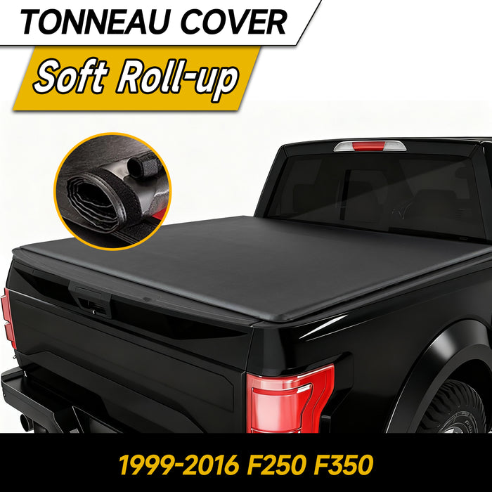 Trucktok 1999-2016 Ford F250 F350 Super Duty 6.8FT Soft Roll Up Tonneau Cover Truck Bed