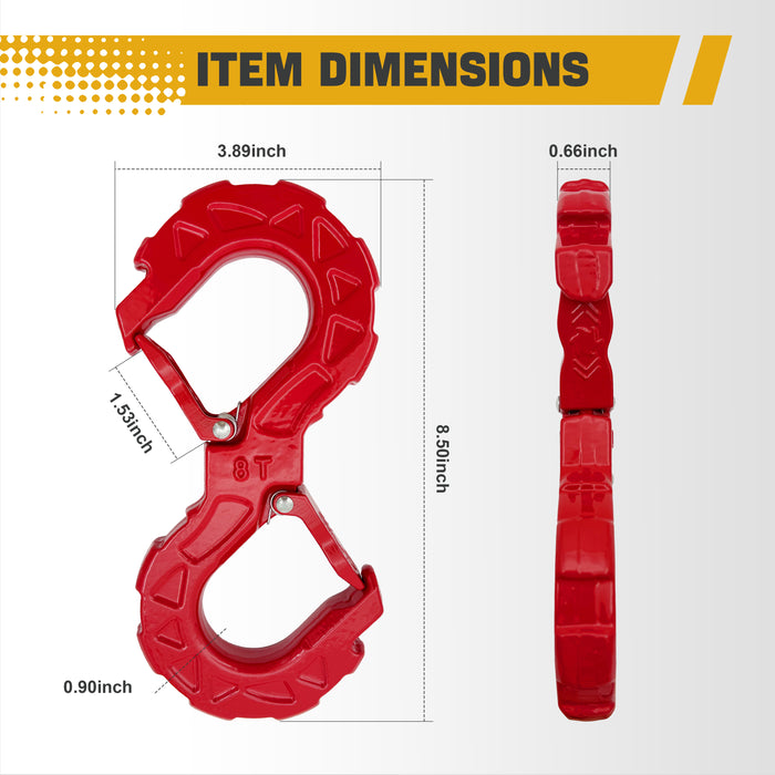 Trucktok 3/8" S-Hook 31,000 lbs Break Strength Heavy Duty Tow Hook