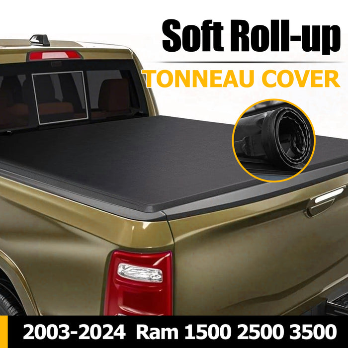 Trucktok 2003-2024 Dodge Ram 6.4FT Soft Top Roll-up Tonneau Cover Truck Bed